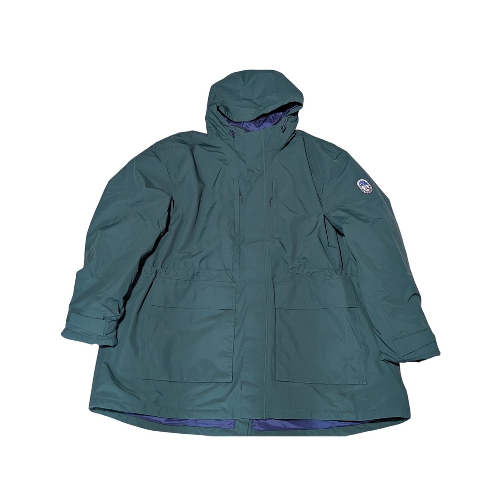 Lands End Parka Womens 4XL Green Squall Hooded Fleece Lined Insulated Jacket